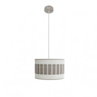 Distribuidor - Lâmpadas Diversas | Colgantes Moderno | COLGANTE IVANNA 1XE27 NIQUEL/BLANCO-MADERA GRIS REGX30X30 CM Ref: 188493083